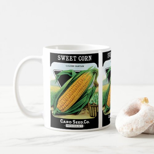 Vintage Seed Packet Label Art Sweet Yellow Corn Coffee Mug