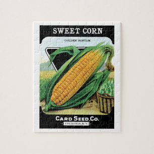 Vintage Seed Packet Label Art, Sweet Yellow Corn Jigsaw Puzzle