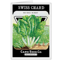 Vintage Seed Packet Label Art, Swiss Chard Veggies
