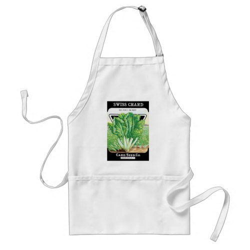 Vintage Seed Packet Label Art Swiss Chard Veggies Adult Apron