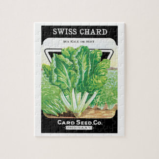 Vintage Seed Packet Label Art, Swiss Chard Veggies Jigsaw Puzzle