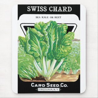 Vintage Seed Packet Label Art, Swiss Chard Veggies Mouse Pad