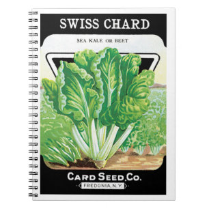 Vintage Seed Packet Label Art, Swiss Chard Veggies Notebook