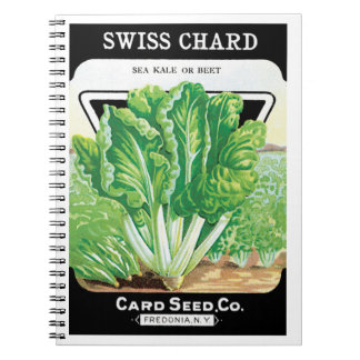 Vintage Seed Packet Label Art, Swiss Chard Veggies Notebook