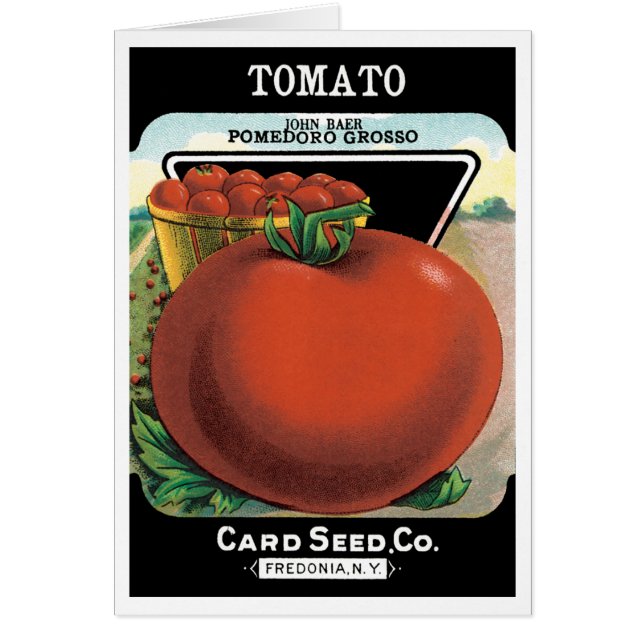 Vintage Seed Packet Label Art, Tomato Pomodoro Cards (Front)