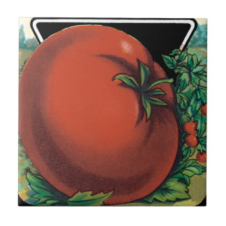Vintage Seed Packet Label Art, Tomato Pomodoro Ceramic Tile