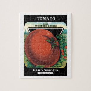 Vintage Seed Packet Label Art, Tomato Pomodoro Jigsaw Puzzle