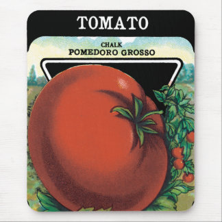 Vintage Seed Packet Label Art, Tomato Pomodoro Mouse Pad