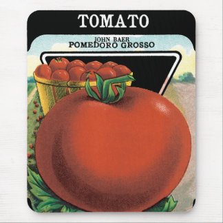 Vintage Seed Packet Label Art, Tomato Pomodoro Mouse Pad