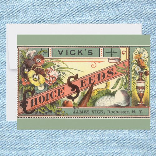 Vintage Seed Packet Label Art Vicks Choice Seeds