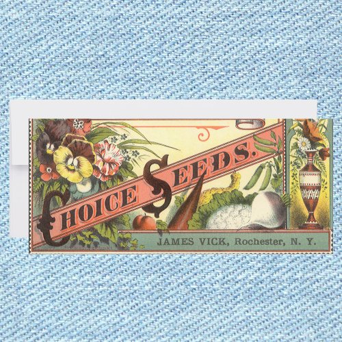 Vintage Seed Packet Label Art Vicks Choice Seeds