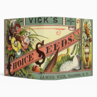 Vintage Seed Packet Label Art, Vick's Choice Seeds 3 Ring Binder