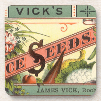 Vintage Seed Packet Label Art, Vick's Choice Seeds Beverage Coaster
