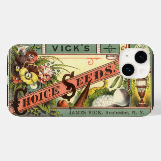 Vintage Seed Packet Label Art, Vick's Choice Seeds Case-Mate iPhone 14 Case