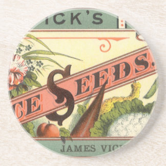 Vintage Seed Packet Label Art, Vick's Choice Seeds Drink Coaster