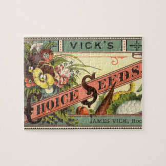 Vintage Seed Packet Label Art, Vick's Choice Seeds Jigsaw Puzzle