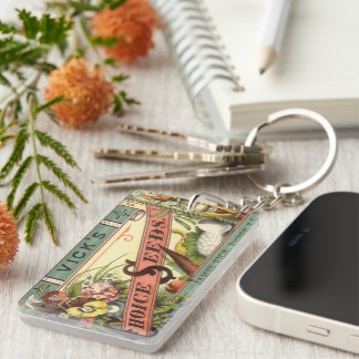 Vintage Seed Packet Label Art, Vick's Choice Seeds Keychain