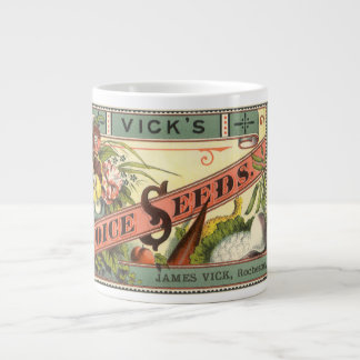 Vintage Seed Packet Label Art, Vick's Choice Seeds Large Coffee Mug