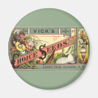 Vintage Seed Packet Label Art, Vick's Choice Seeds Magnet