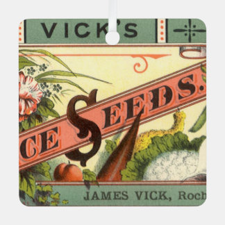 Vintage Seed Packet Label Art, Vick's Choice Seeds Metal Ornament
