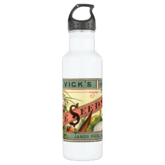 Vintage Seed Packet Label Art, Vick's Choice Seeds Stainless Steel Water Bottle