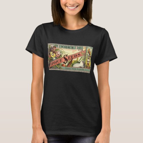 Vintage Seed Packet Label Art Vicks Choice Seeds T_Shirt