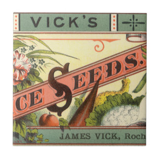 Vintage Seed Packet Label Art, Vick's Choice Seeds Tile
