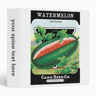 Vintage Seed Packet Label Art, Watermelons Fruit 3 Ring Binder