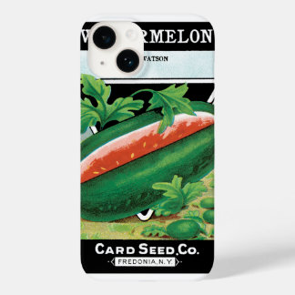 Vintage Seed Packet Label Art, Watermelons Fruit Case-Mate iPhone 14 Case