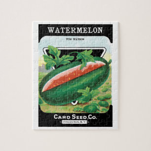Vintage Seed Packet Label Art, Watermelons Fruit Jigsaw Puzzle