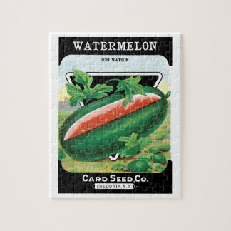 Vintage Seed Packet Label Art, Watermelons Fruit Jigsaw Puzzle