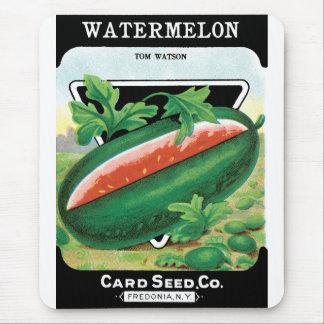Vintage Seed Packet Label Art, Watermelons Fruit Mouse Pad