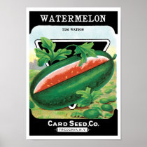Vintage Seed Packet Label Art, Watermelons Fruit