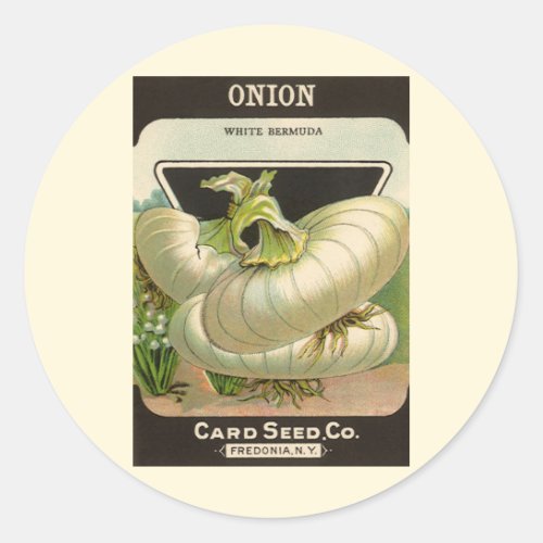 Vintage Seed Packet Label Art White Bermuda Onions