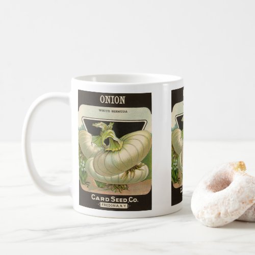 Vintage Seed Packet Label Art White Bermuda Onions Coffee Mug