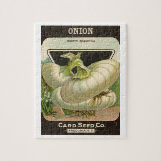 Vintage Seed Packet Label Art White Bermuda Onions Jigsaw Puzzle