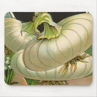 Vintage Seed Packet Label Art White Bermuda Onions Mouse Pad