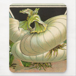 Vintage Seed Packet Label Art White Bermuda Onions Mouse Pad