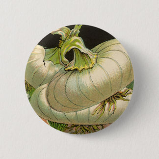 Vintage Seed Packet Label Art White Bermuda Onions Pinback Button