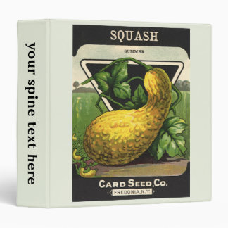 Vintage Seed Packet Label Art Yellow Summer Squash 3 Ring Binder