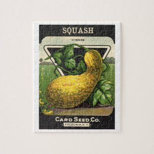 Vintage Seed Packet Label Art Yellow Summer Squash Jigsaw Puzzle
