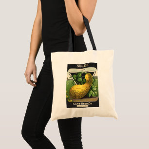 Vintage Seed Packet Label Art Yellow Summer Squash Tote Bag