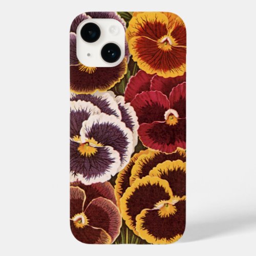 Vintage Seed Packet Labels Garden Pansy Flowers Case_Mate iPhone 14 Case