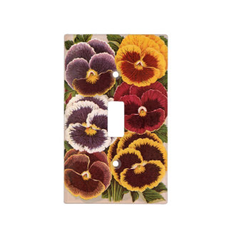 Vintage Seed Packet Labels, Garden Pansy Flowers Light Switch Cover