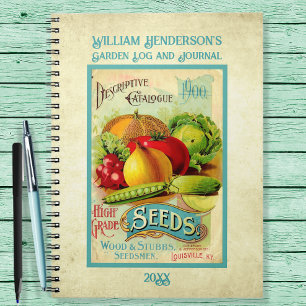 Vintage Seed Packet Personalized Garden Notebook
