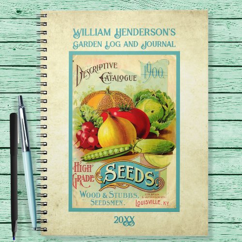 Vintage Seed Packet Personalized Garden Notebook