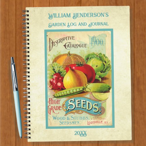 Vintage Seed Packet Spiral Garden Notebook