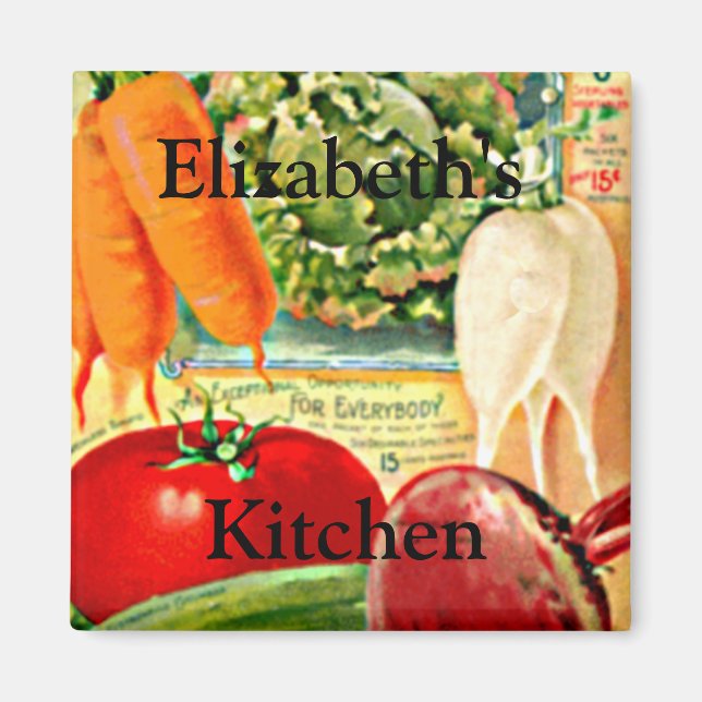 Vintage Seed Packet-Vegetables Personalize it! Magnet (Front)