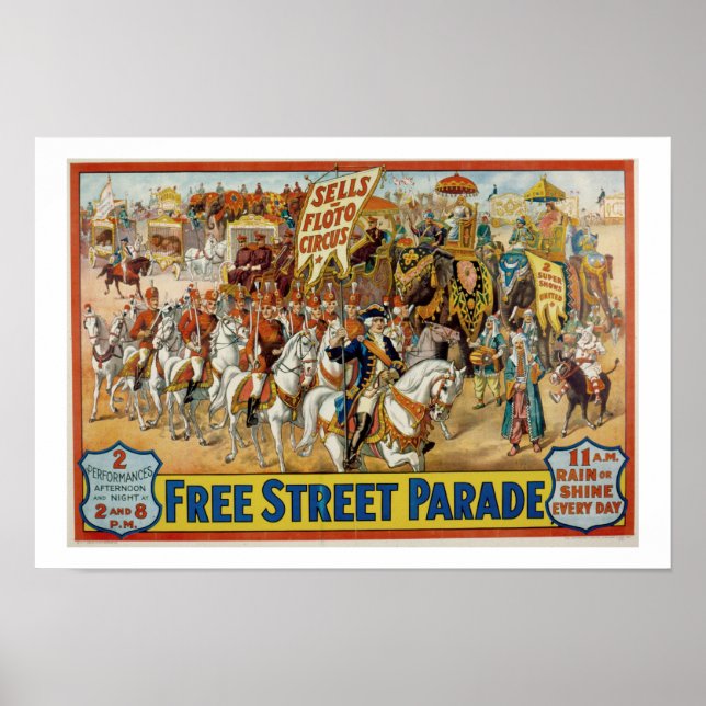 Vintage Sells Floto Circus Parade poster 1921 (Front)