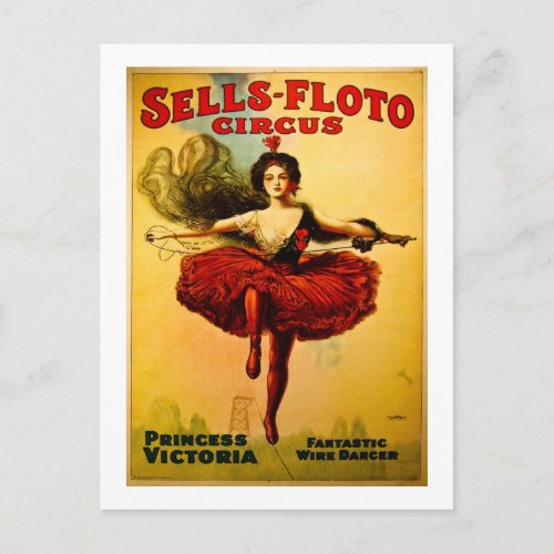 Vintage Sells_Floto Circus Poster Postcard